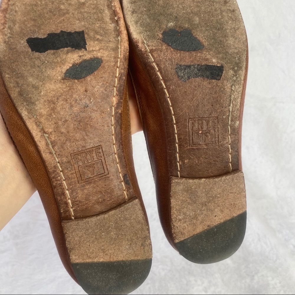Frye Carlson Ballet Flat Chestnut Brown Leather - Picture 5 of 10